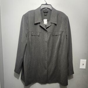 Lane Bryant Womens Button Up Shirt Jacket Size 26/28 Gray New With Tags
